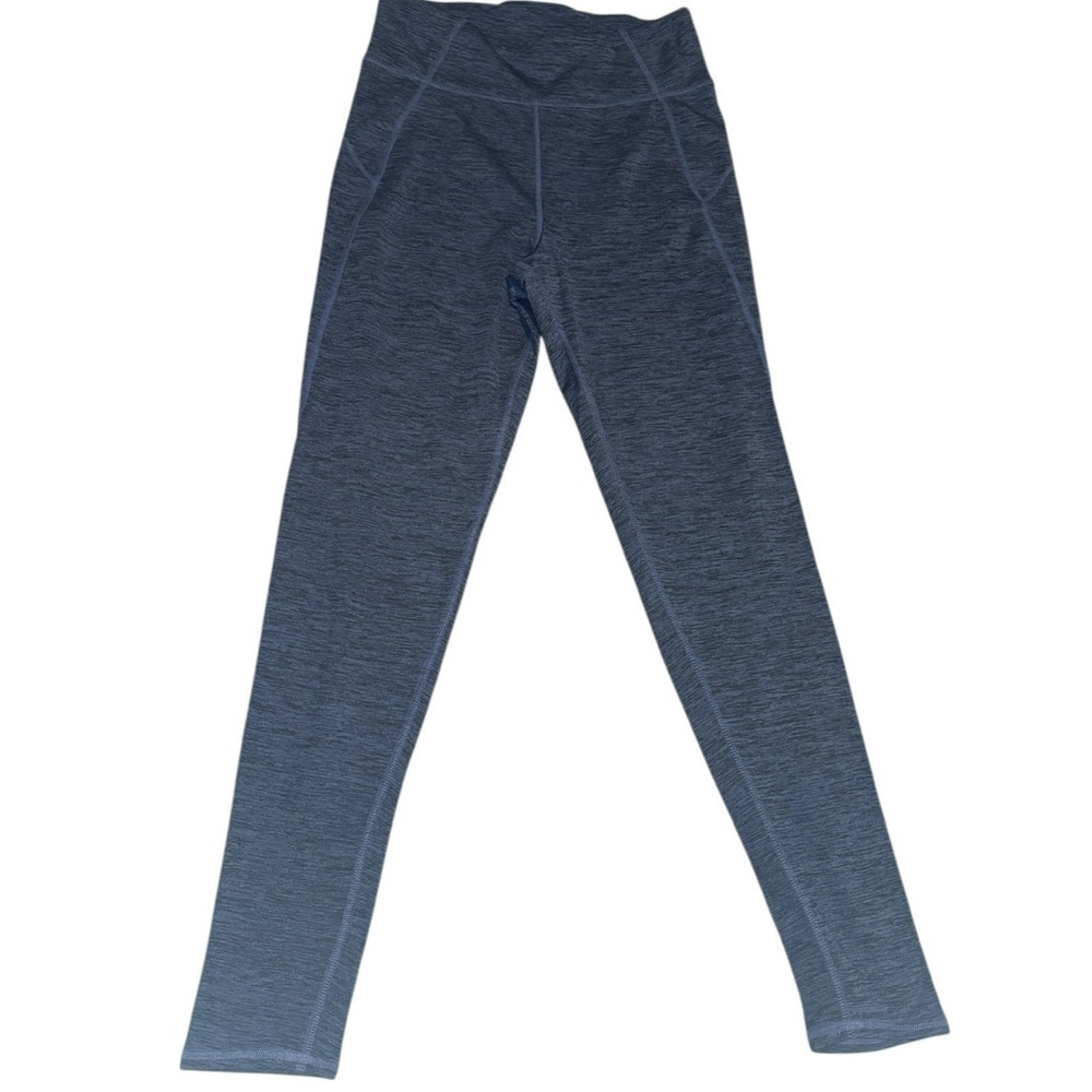 Blue High-Waisted Athletic Leggings with Tapered Ankle